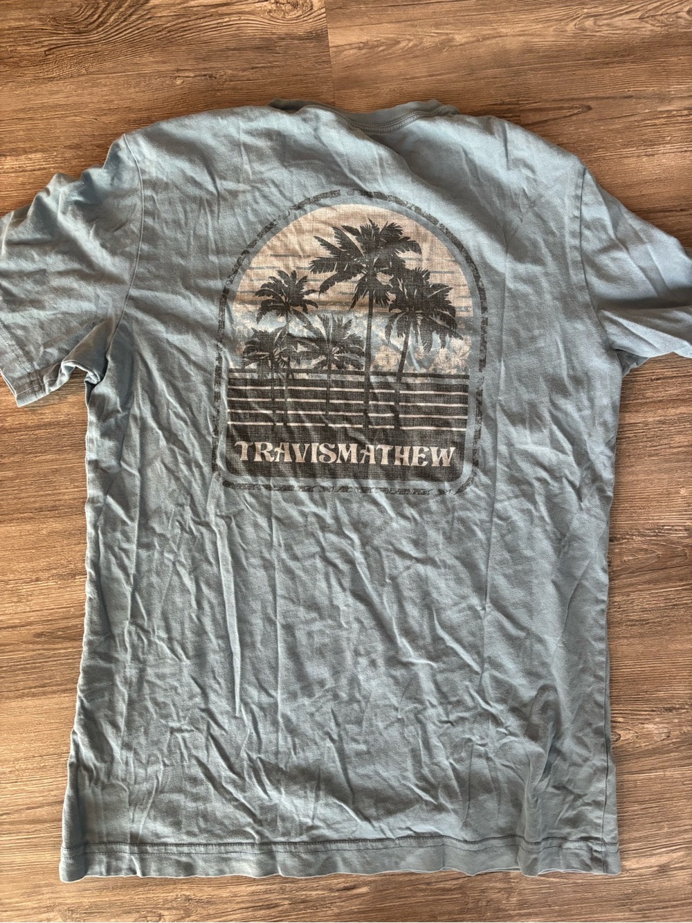 Travis Mathew Light Blue Palm Sunset Graphic Tee